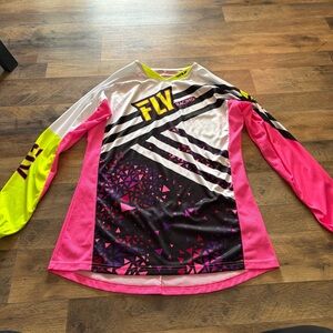 FLY Racing Women's Long Sleeve Tee - Pink, Yellow, Black